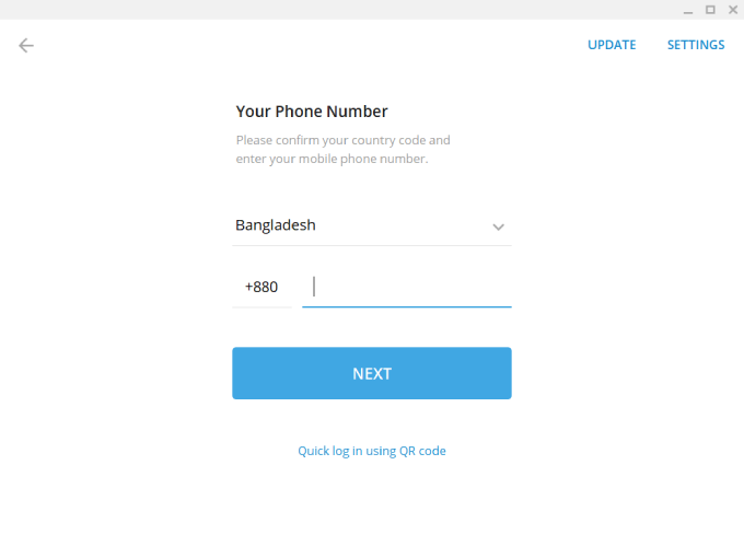 Log in using your phone number